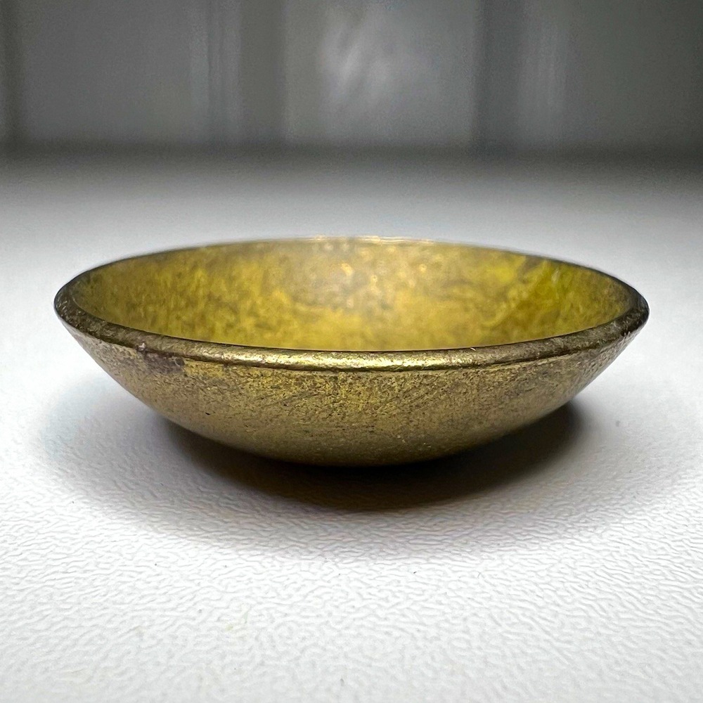 Miniature Brass Metal 1" Round Dollhouse Pinch Bowl